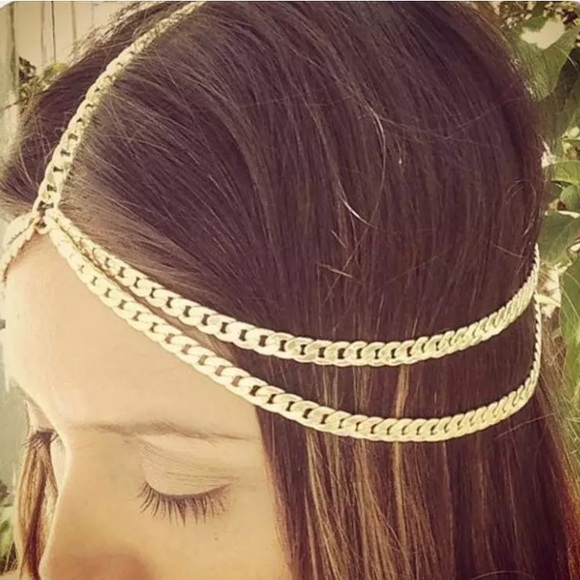 Boho gold plated chain headpiece - Picture 2 of 4