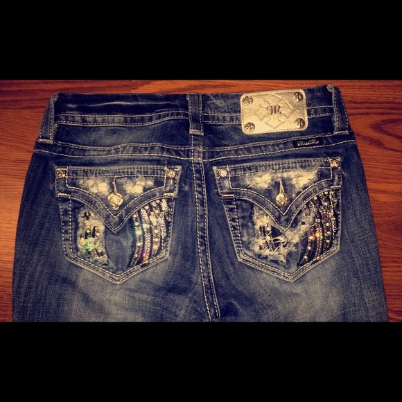 Miss me jeans angel wing bling size 26