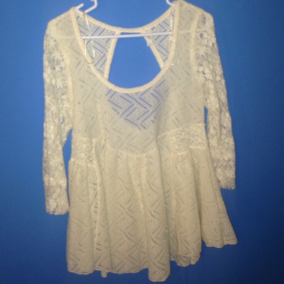 Free People top white lace - Picture 1 of 4