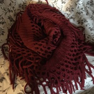 Maroon Sponge Infinity Scarf