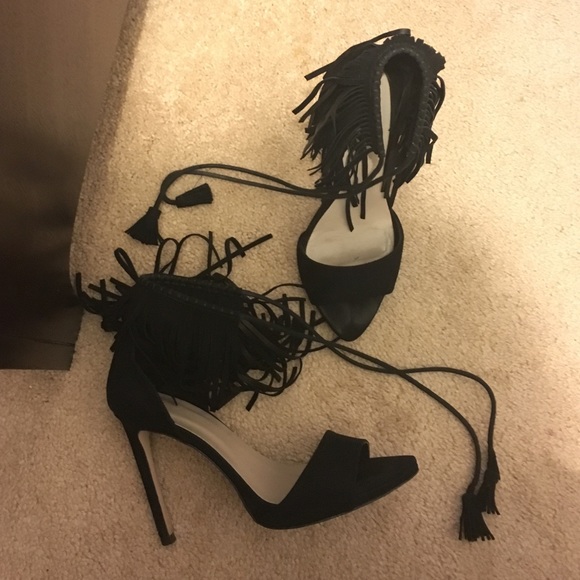 Zara fringe heels