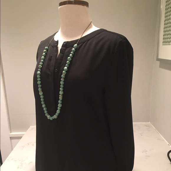 J. Crew factory black covered button blouse