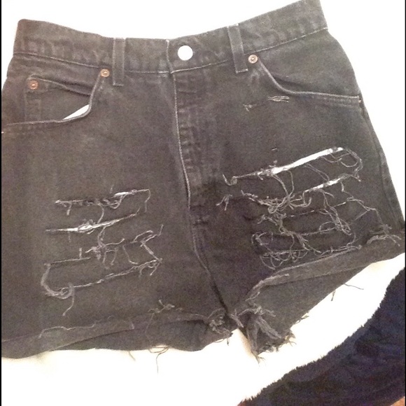 Distressed Hi Rise Shorts - Picture 2 of 3