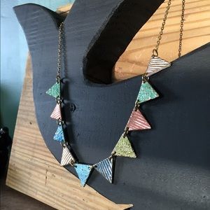 Topshop rainbow bunting necklace