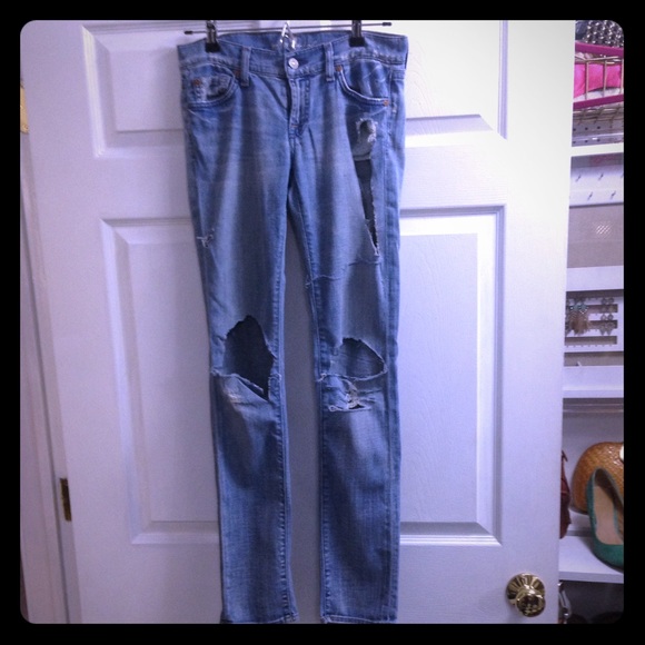 7 for all mankind distressed Roxanne jeans