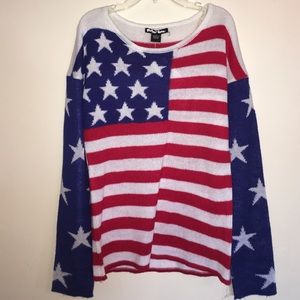 Red white and blue sweater