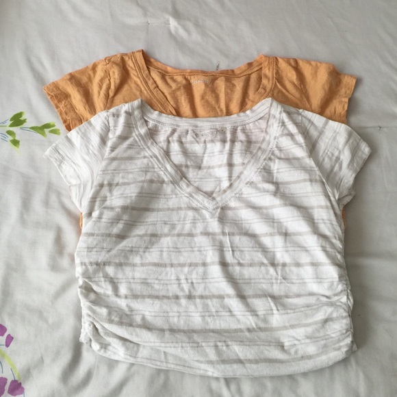 Caslon shirred v-neck tee bundle - Picture 1 of 4