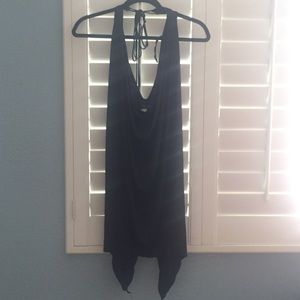 Black silk halter dress