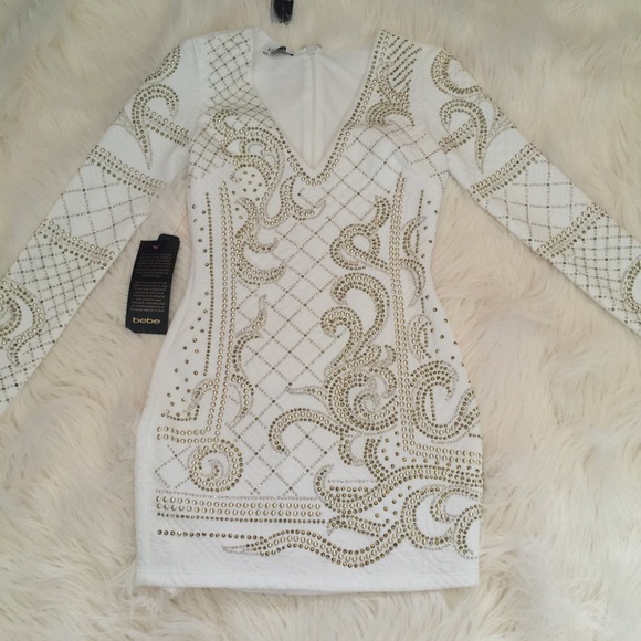 SOLD Quilted white Bebe dress