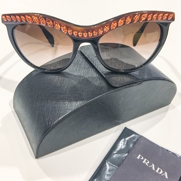 Authentic Black Embellished PRADA Sunglasses main image 3