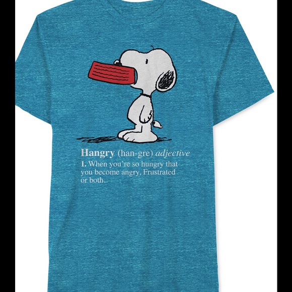 Peanuts Tops - Cute Tee "Snoopy Hangry" New Size Small