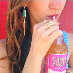 Kendra Scott Erin Long Tassel Earrings in Teal