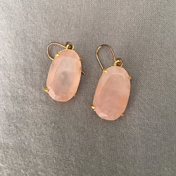 Light pink stone drop earrings.