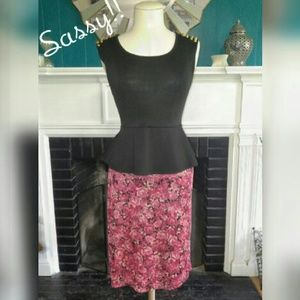 Peplum spiked shoulder top