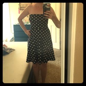 Polka dot strapless dress