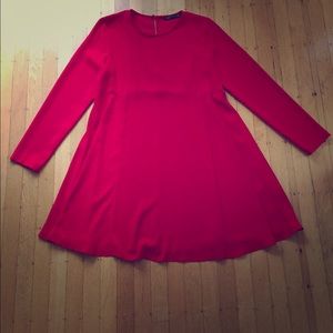 Zara cherry red trapeze dress