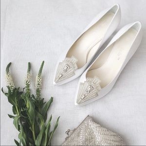 Bella Belle Art Deco White Wedding Shoes