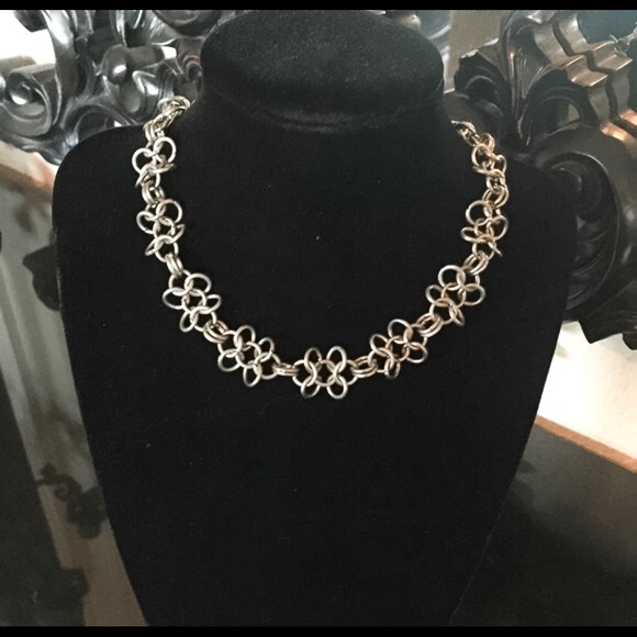 Flower Pattern Chain Maille Choker