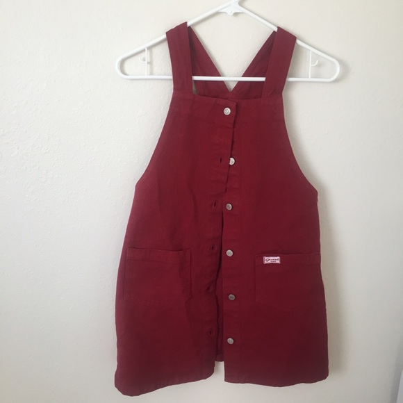 Red Overall Dress