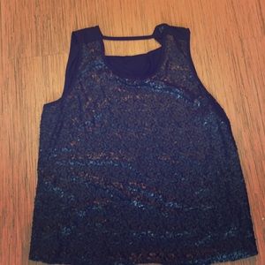Plus size black sequin top