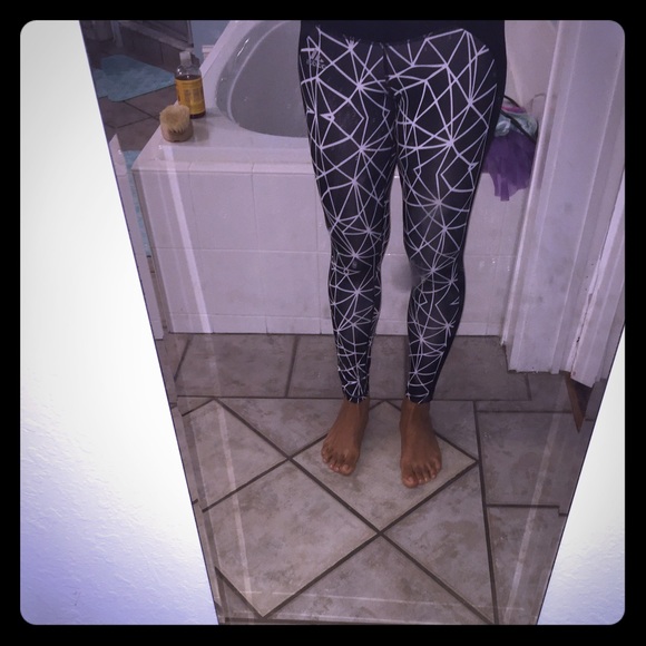 Adidas black and White Climalite leggings Small.