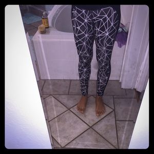 Adidas black and White Climalite leggings Small.