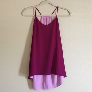 MAGENTA SPAGHETTI TANK