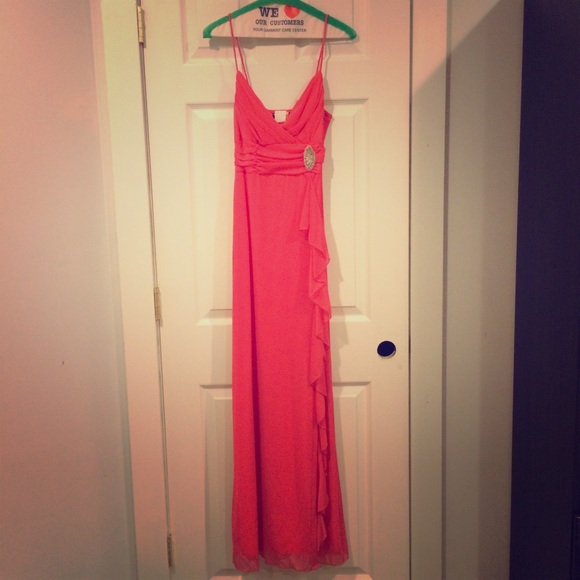 Bright Coral Prom Gown