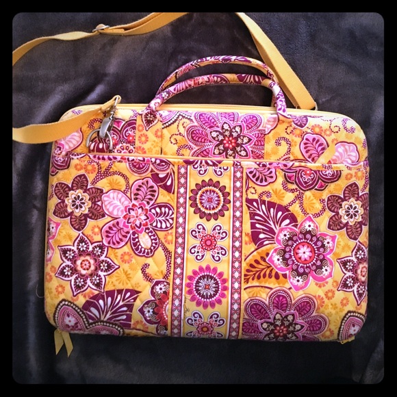 Vera Bradley laptop case in Bali gold