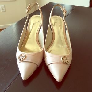 Coach nude slingback heels