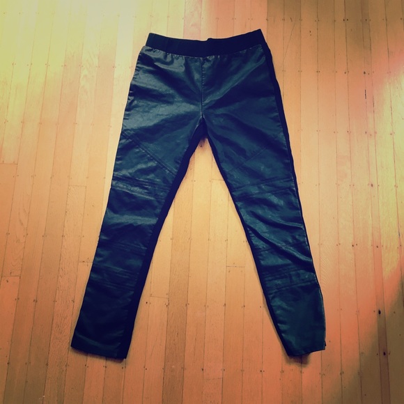 Leather leggings with rayon back - Picture 1 of 4