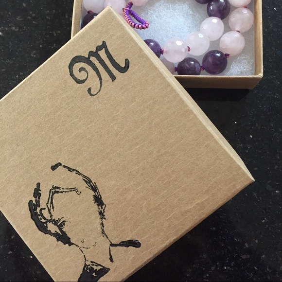 Beautiful gemstone necklace, personalized box.