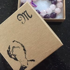 Beautiful gemstone necklace, personalized box.