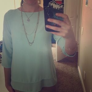 Powder blue double layer tunic