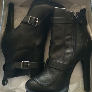 Black bootie heels