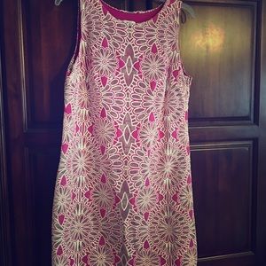 Fuschia pink & white Sheath Dress
