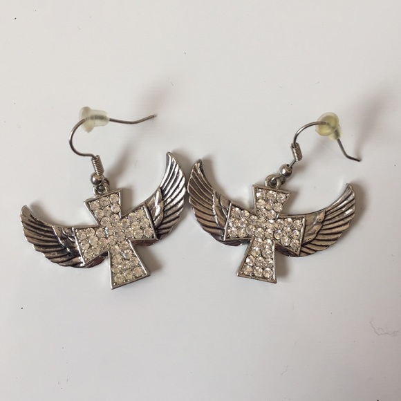 Sterling Silver Cross Earrings