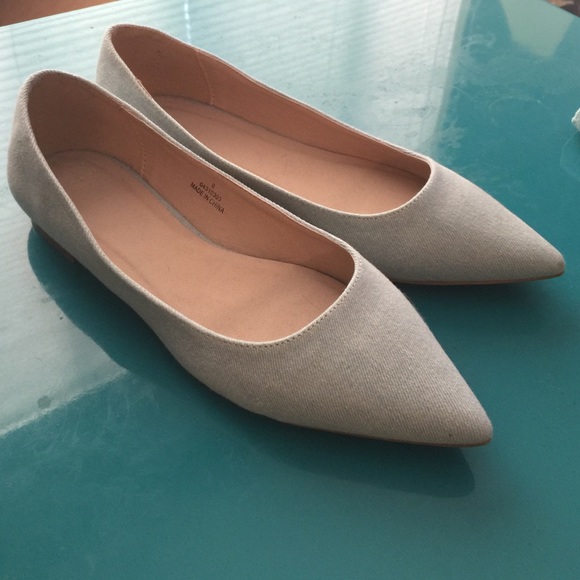 Blue denim flats