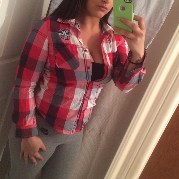Pansy blue ribbon flannel like shirt
