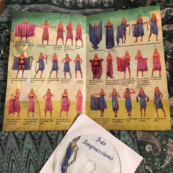 Convertible wrap dress w instructions and DVd