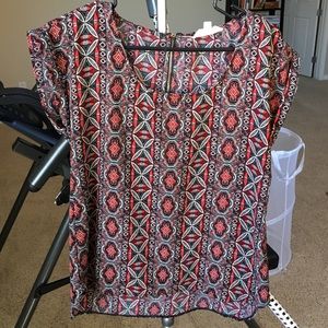 Multicolored blouse with zipper back