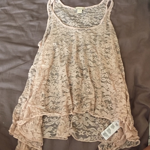 F21 baby pink lace flowy top