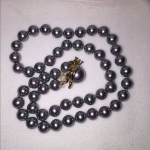 Black man made pearl necklace