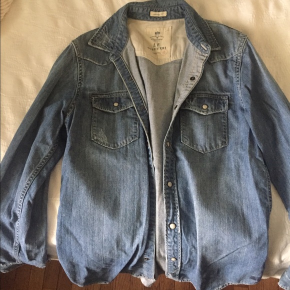 AEO Denim button-up (really snap-up) long top