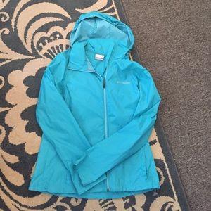 COLUMBIA blue rain jacket shell size M