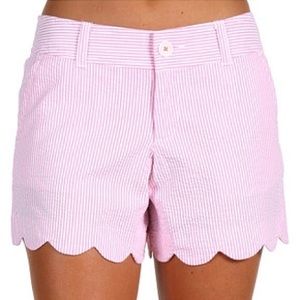 Lilly Pulitzer Pink Buttercup Scalloped Shorts.