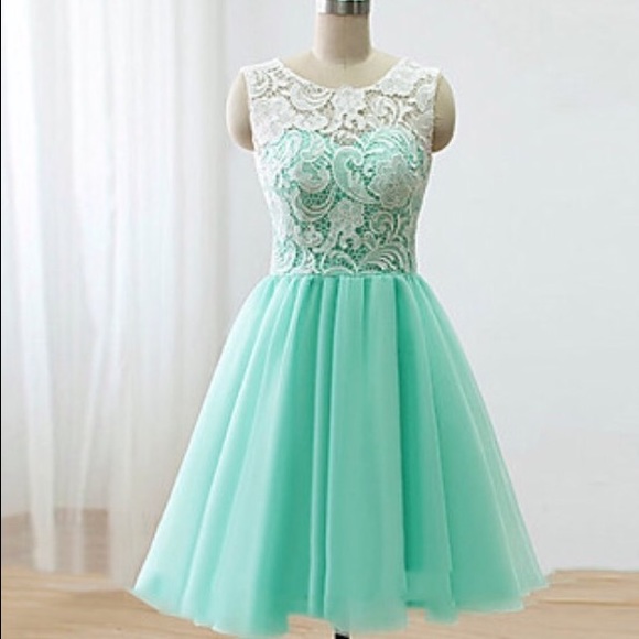 Knee length lace/ Satin and Tulle Dress - Picture 1 of 4