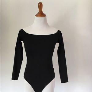 Capulet off the shoulder black Bodysuit