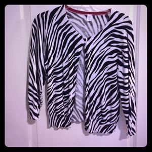 Zebra 3/4 sleeve cardigan