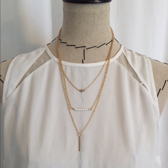 Layered faux pearl necklace - Picture 3 of 4